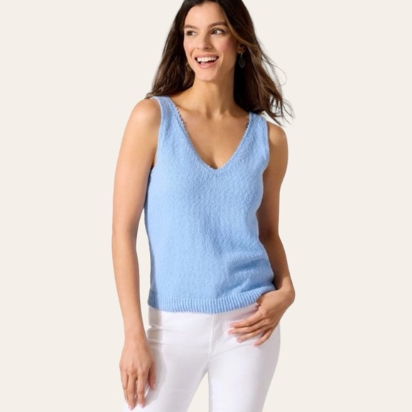 Tommy Bahama Water's Edge V-Neck Linen-Blend Tank Top ๐ - Picture 1 of 3